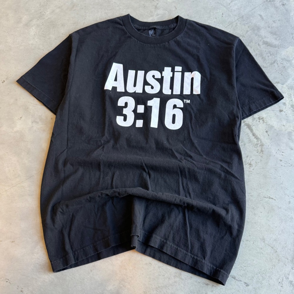WWE Stone Cold Steve Austin 3:16 Skull Graphic T-Shirt Black Mens Large 2012
